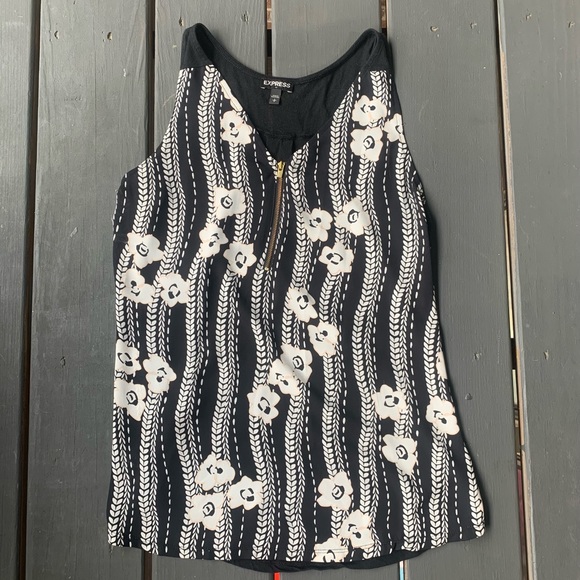 Express Zipper Floral Tank - Picture 3 of 6